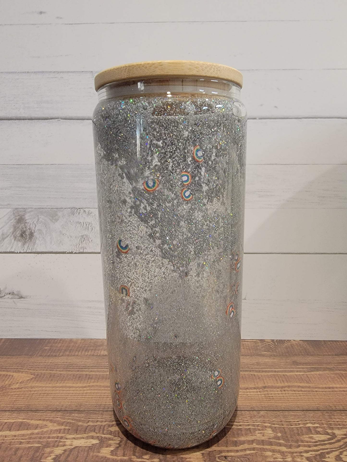 16 oz. Snow Globe Glass Cup