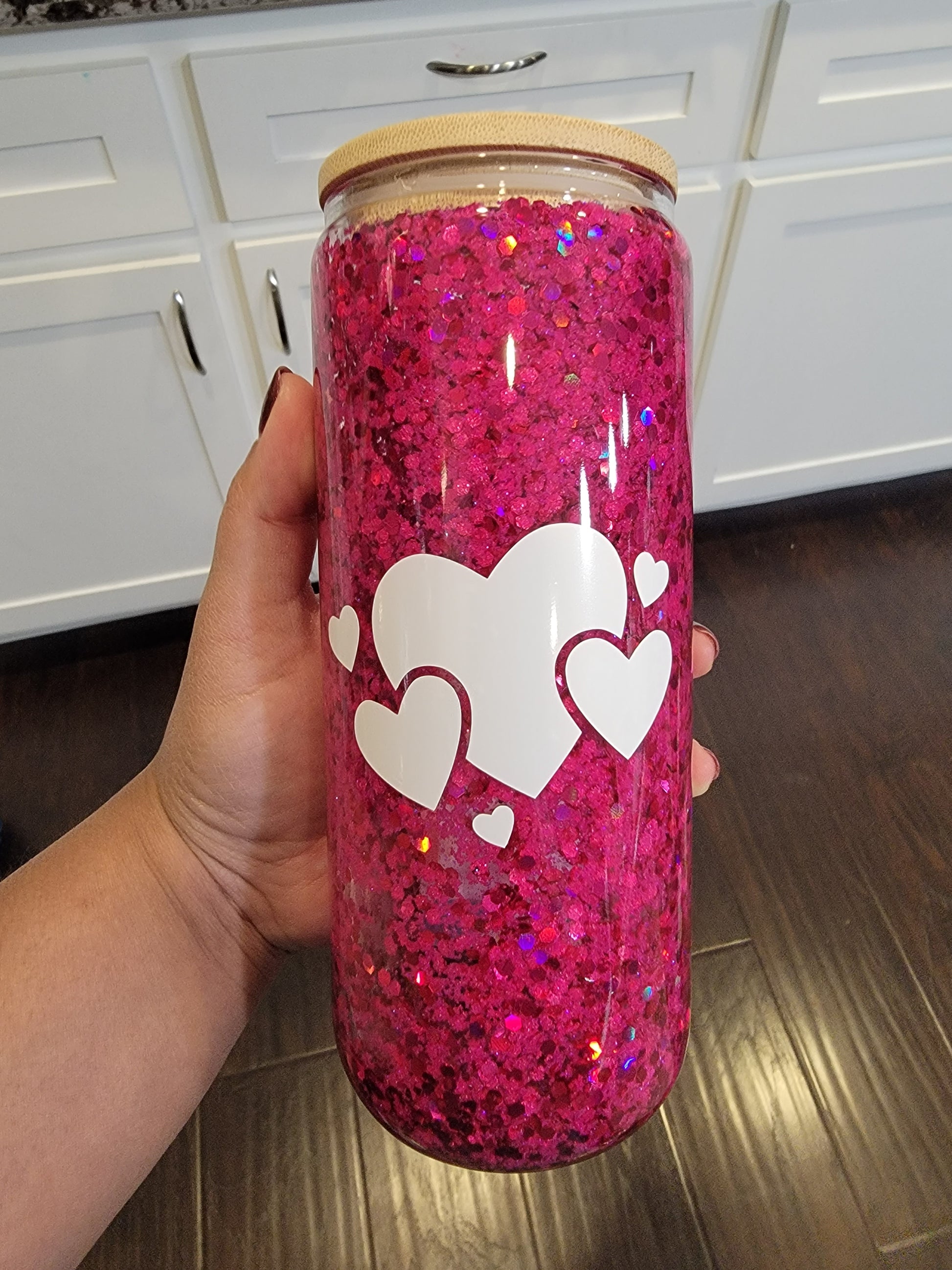 Pink Glitter Snowglobe Libbey Glass – The Crafty Little B