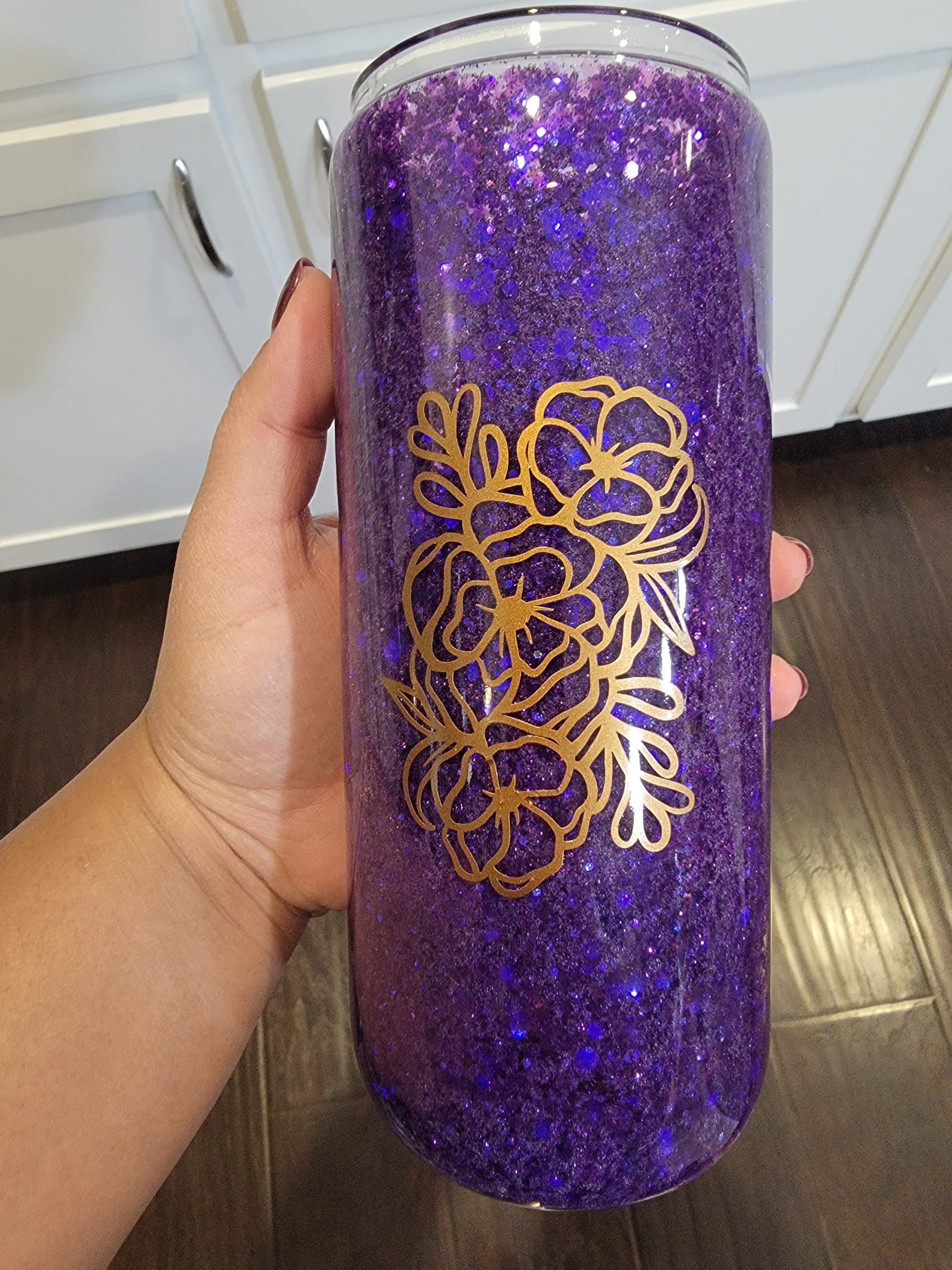 Purple Ojo Snow Globe Glass Tumbler 12 fl oz – Artbcrafts