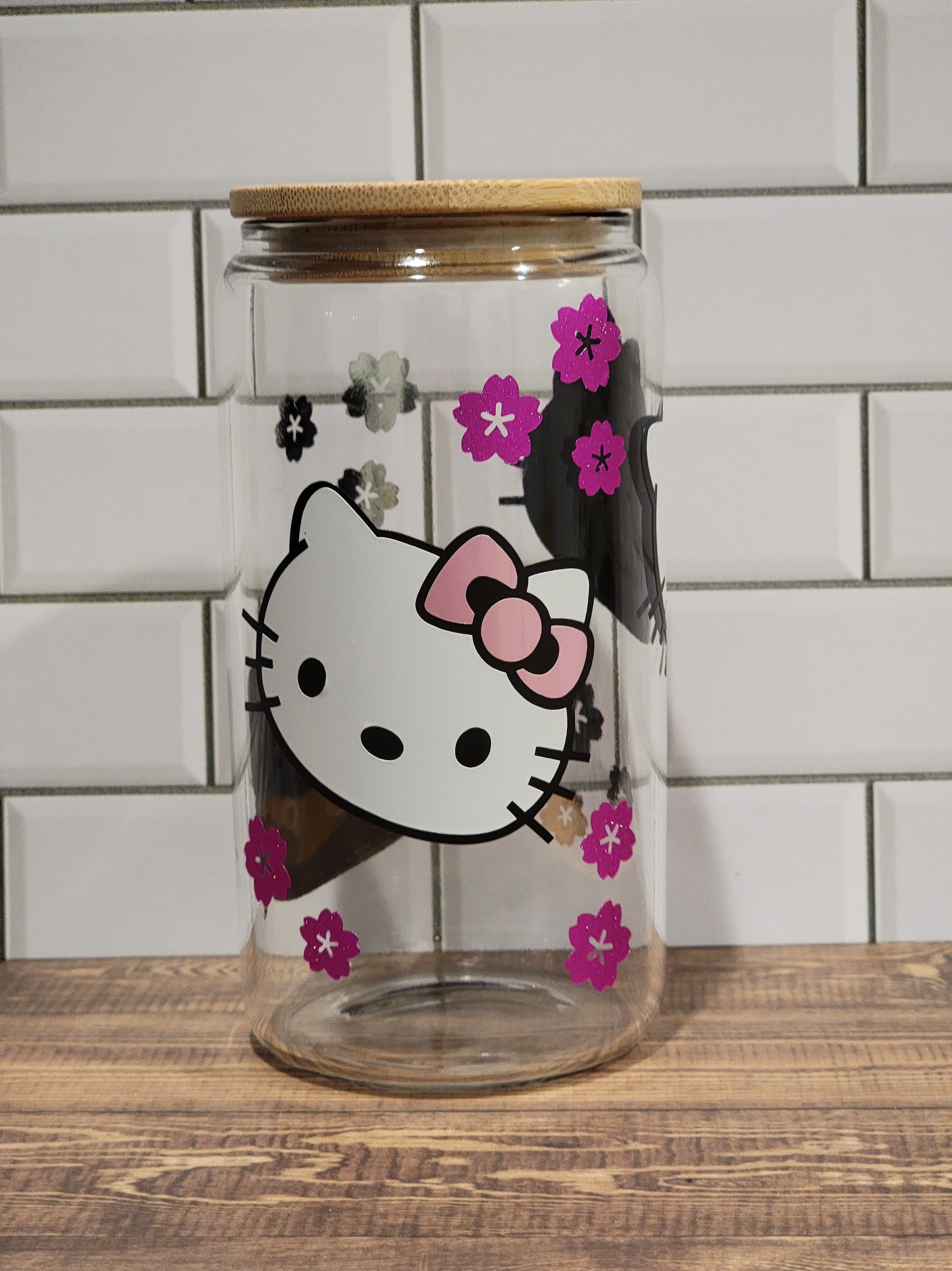 Kitty Glass Cup,custom Glass Cups,aesthetic Glass Cups 
