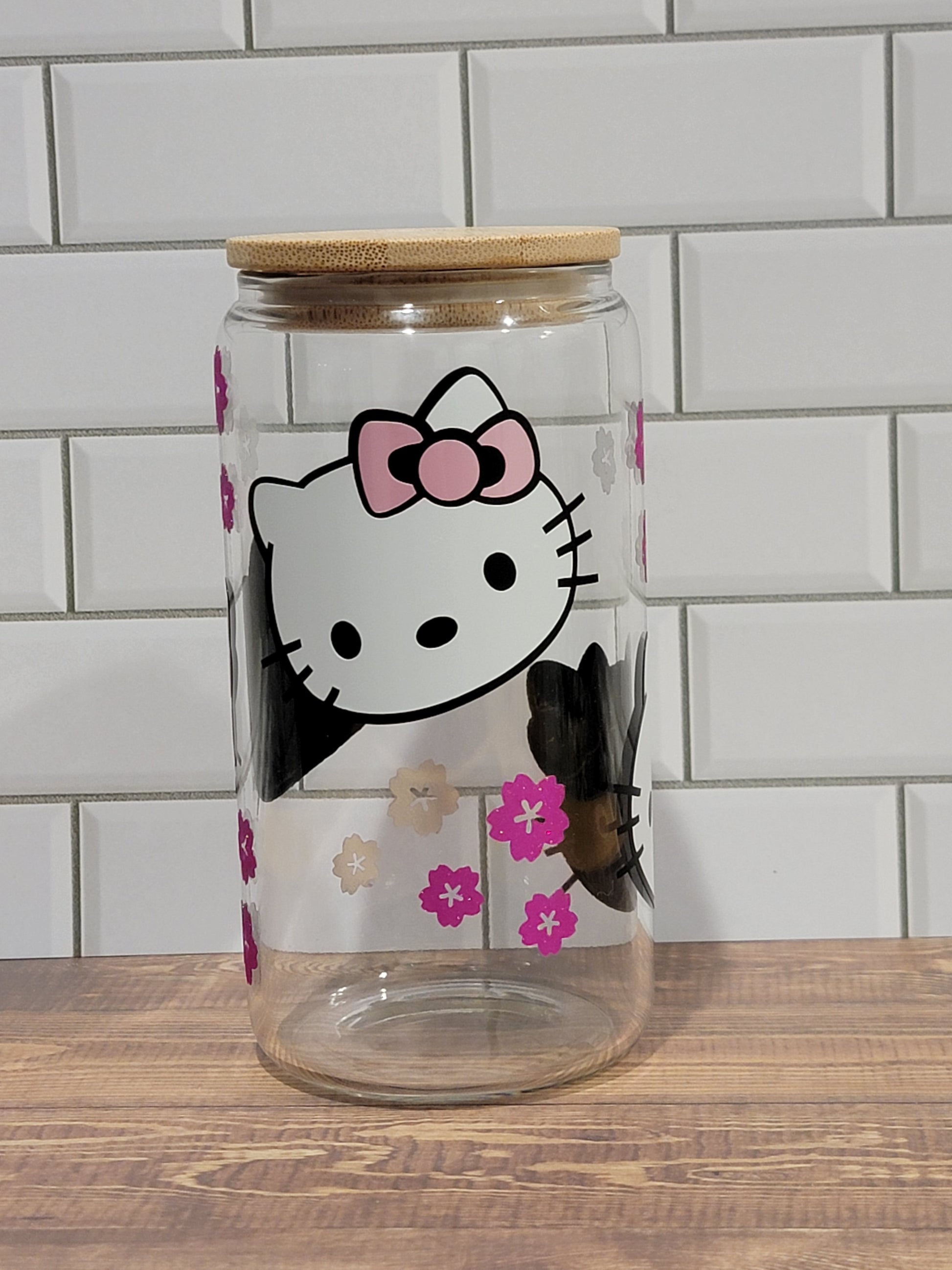 Valentine's Day Tumbler 16 oz Glass Cup | Hello Kitty Glass Cup | Kitty |  Valentines | Glass Cup | Keroppi | Libbey | Kitti